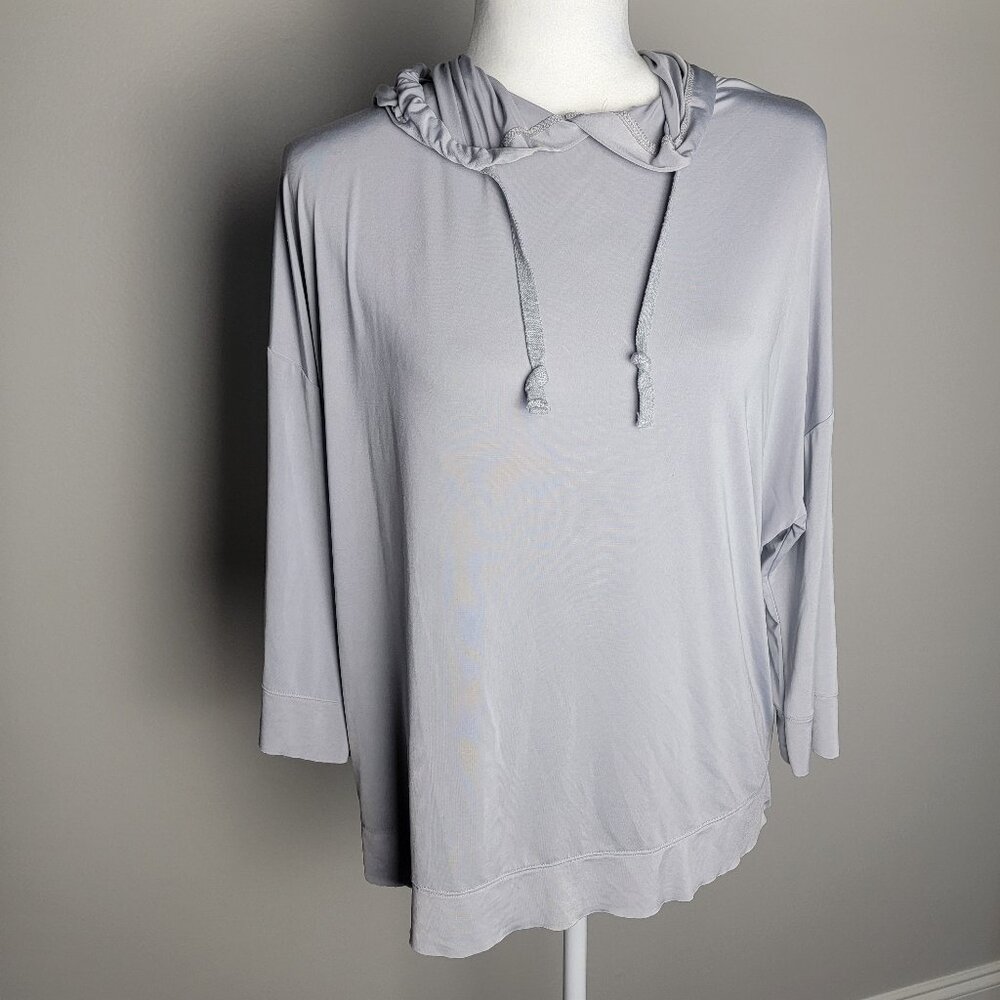 Gilded Intent Soft Bounce Breathable Material Grey Hoody Top Detail On Back